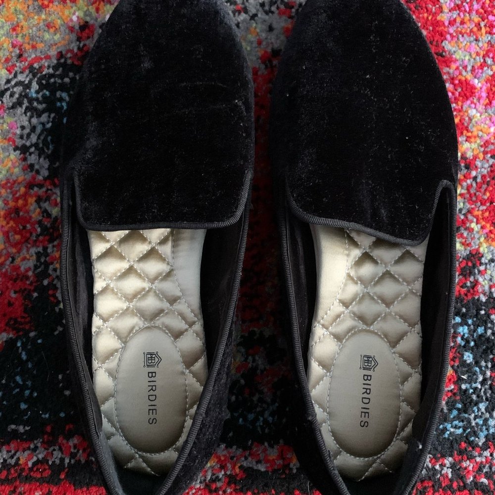 Birdies Size 7.5 Black Velvet Women's Flats